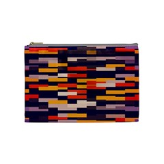 Rectangles In Retro Colors Cosmetic Bag by LalyLauraFLM