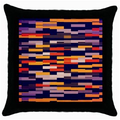 Rectangles In Retro Colors			throw Pillow Case (black) by LalyLauraFLM