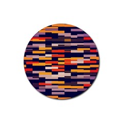 Rectangles In Retro Colors			rubber Coaster (round) by LalyLauraFLM