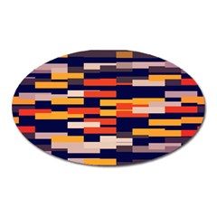 Rectangles In Retro Colors			magnet (oval) by LalyLauraFLM