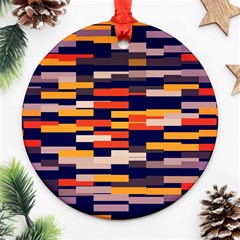 Rectangles In Retro Colors			ornament (round) by LalyLauraFLM