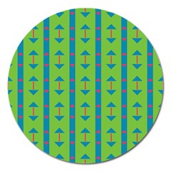 Arrows And Stripes Pattern			magnet 5  (round) by LalyLauraFLM