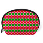 Red pink green rhombus pattern Accessory Pouch Back