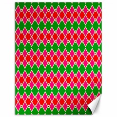 Red Pink Green Rhombus Pattern			canvas 12  X 16  by LalyLauraFLM