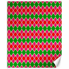 Red Pink Green Rhombus Pattern			canvas 16  X 20  by LalyLauraFLM