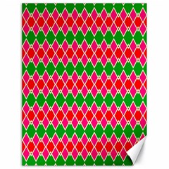 Red Pink Green Rhombus Pattern			canvas 18  X 24  by LalyLauraFLM