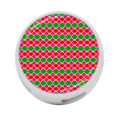 Red Pink Green Rhombus Pattern			4-port Usb Hub (one Side) by LalyLauraFLM