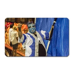 Painted Face Man At Inagural Parade Of Carnival In Montevideo Magnet (rectangular) by dflcprints