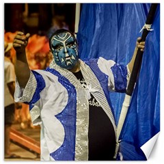 Painted Face Man At Inagural Parade Of Carnival In Montevideo Canvas 20  X 20   by dflcprints