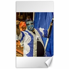 Painted Face Man At Inagural Parade Of Carnival In Montevideo Canvas 40  X 72   by dflcprints