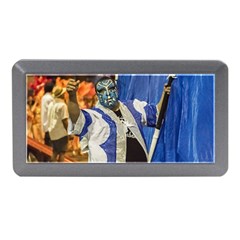 Painted Face Man At Inagural Parade Of Carnival In Montevideo Memory Card Reader (mini) by dflcprints