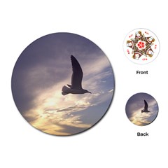 Fly Seagull Playing Cards (round)  by Jamboo