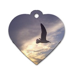 Fly Seagull Dog Tag Heart (two Sides) by Jamboo