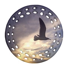 Fly Seagull Round Filigree Ornament (2side) by Jamboo