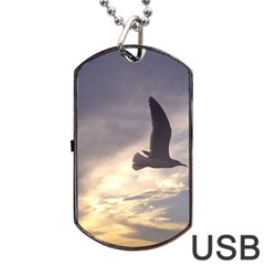 Fly Seagull Dog Tag Usb Flash (one Side)