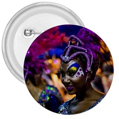 Costumed Attractive Dancer Woman At Carnival Parade Of Uruguay 3  Buttons by dflcprints