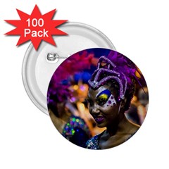 Costumed Attractive Dancer Woman At Carnival Parade Of Uruguay 2 25  Buttons (100 Pack)  by dflcprints