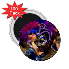 Costumed Attractive Dancer Woman At Carnival Parade Of Uruguay 2 25  Magnets (100 Pack)  by dflcprints