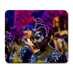 Costumed Attractive Dancer Woman At Carnival Parade Of Uruguay Large Mousepads by dflcprints