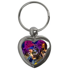 Costumed Attractive Dancer Woman At Carnival Parade Of Uruguay Key Chains (heart)  by dflcprints