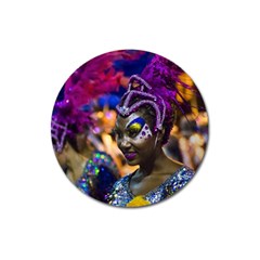 Costumed Attractive Dancer Woman At Carnival Parade Of Uruguay Magnet 3  (round) by dflcprints