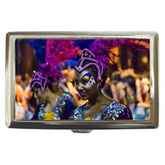 Costumed Attractive Dancer Woman At Carnival Parade Of Uruguay Cigarette Money Cases by dflcprints