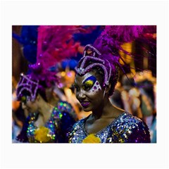 Costumed Attractive Dancer Woman At Carnival Parade Of Uruguay Small Glasses Cloth by dflcprints