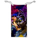 Costumed Attractive Dancer Woman at Carnival Parade of Uruguay Jewelry Bags Front