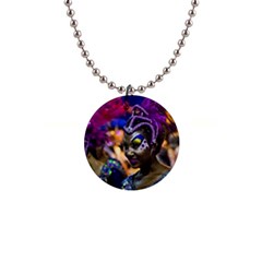 Costumed Attractive Dancer Woman At Carnival Parade Of Uruguay Button Necklaces by dflcprints