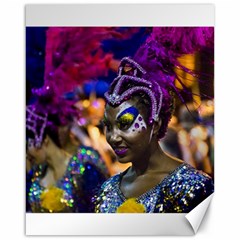 Costumed Attractive Dancer Woman At Carnival Parade Of Uruguay Canvas 16  X 20   by dflcprints