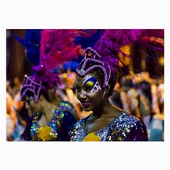 Costumed Attractive Dancer Woman At Carnival Parade Of Uruguay Large Glasses Cloth (2-side) by dflcprints