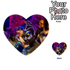 Costumed Attractive Dancer Woman At Carnival Parade Of Uruguay Multi-purpose Cards (heart)  by dflcprints