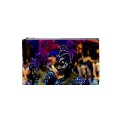 Costumed Attractive Dancer Woman At Carnival Parade Of Uruguay Cosmetic Bag (small)  by dflcprints