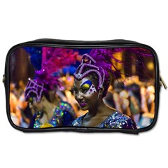 Costumed Attractive Dancer Woman At Carnival Parade Of Uruguay Toiletries Bags by dflcprints