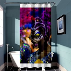 Costumed Attractive Dancer Woman At Carnival Parade Of Uruguay Shower Curtain 36  X 72  (stall)  by dflcprints