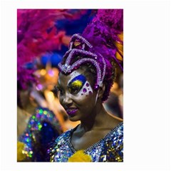 Costumed Attractive Dancer Woman At Carnival Parade Of Uruguay Small Garden Flag (two Sides) by dflcprints