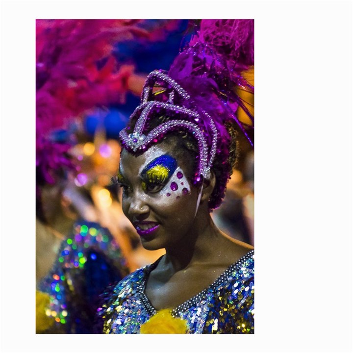 Costumed Attractive Dancer Woman at Carnival Parade of Uruguay Small Garden Flag (Two Sides)