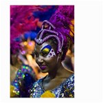 Costumed Attractive Dancer Woman at Carnival Parade of Uruguay Small Garden Flag (Two Sides) Back