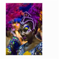 Costumed Attractive Dancer Woman At Carnival Parade Of Uruguay Large Garden Flag (two Sides) by dflcprints