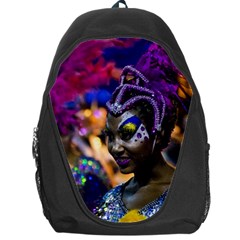 Costumed Attractive Dancer Woman At Carnival Parade Of Uruguay Backpack Bag