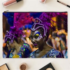 Costumed Attractive Dancer Woman At Carnival Parade Of Uruguay Cosmetic Bag (xxxl)  by dflcprints