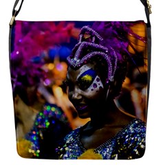 Costumed Attractive Dancer Woman At Carnival Parade Of Uruguay Flap Messenger Bag (s) by dflcprints