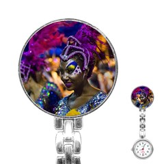 Costumed Attractive Dancer Woman At Carnival Parade Of Uruguay Stainless Steel Nurses Watches by dflcprints