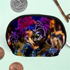 Costumed Attractive Dancer Woman At Carnival Parade Of Uruguay Accessory Pouches (medium)  by dflcprints