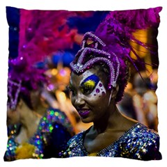 Costumed Attractive Dancer Woman At Carnival Parade Of Uruguay Standard Flano Cushion Cases (one Side)  by dflcprints