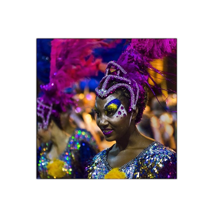 Costumed Attractive Dancer Woman at Carnival Parade of Uruguay Satin Bandana Scarf