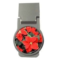 Poinsettia Money Clips (round)  by trendistuff