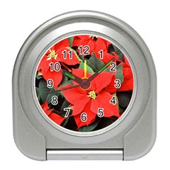 Poinsettia Travel Alarm Clocks by trendistuff