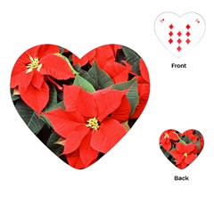 Poinsettia Playing Cards (heart)  by trendistuff