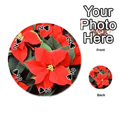 Poinsettia Playing Cards 54 (round)  by trendistuff